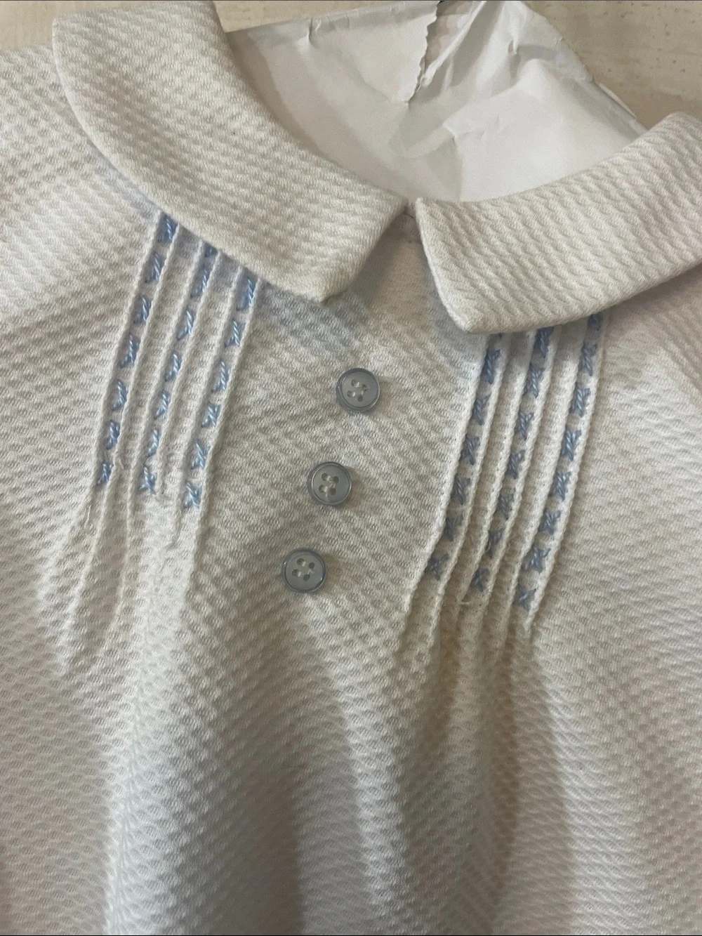 NWT Luli & Me White Boys Short Sleeve Bubble One-Piece